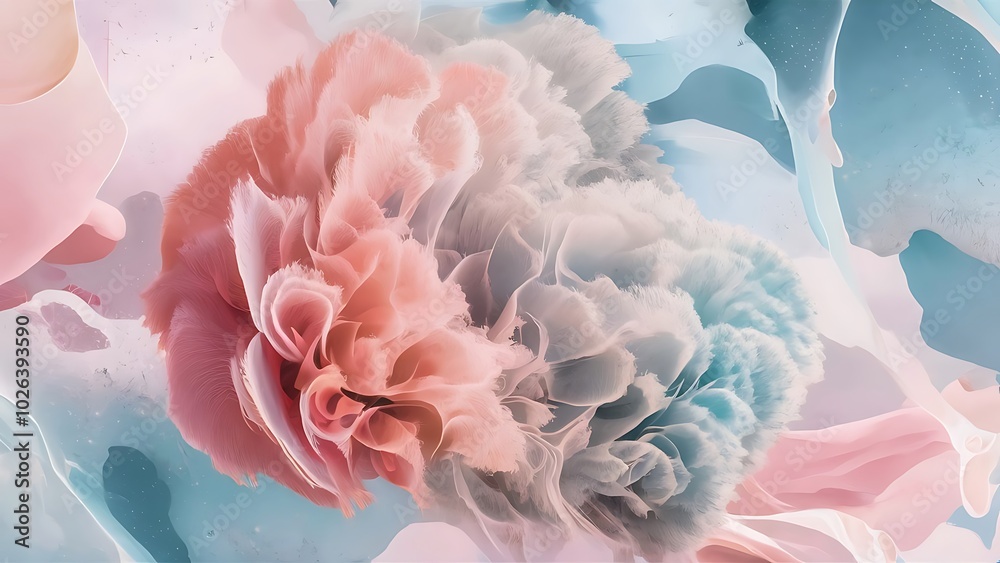 Abstract delicate background of pastel colors: pink, blue, and white