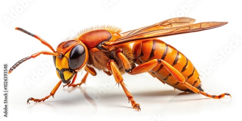 orange hornet isolated on white background