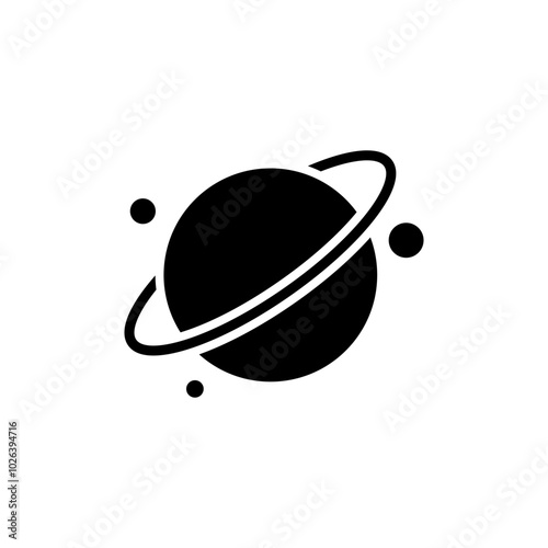 saturn icon isolated on white background