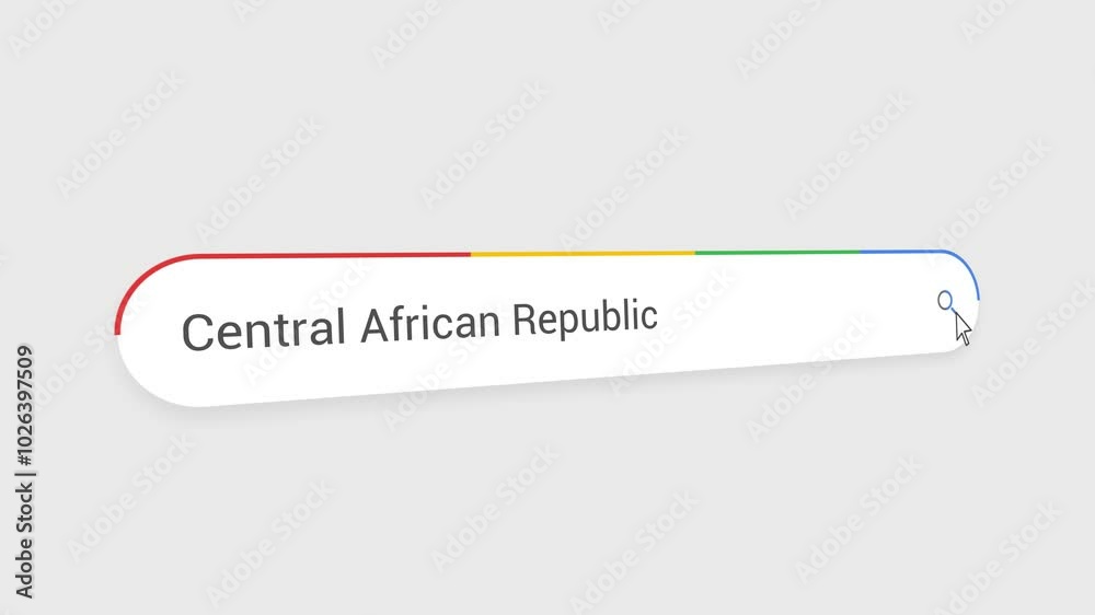 Typing Central African Republic in Search Bar Animation | Close-Up Search Engine Interface | Web Search for Central African Republic | Internet Browsing, Technology, and Digital Marketing Typing Central African Republic in Search Bar Animation | Close-Up Search Engine Interface | Web Search for Central African Republic | Internet Browsing, Technology, and Digital Marketing