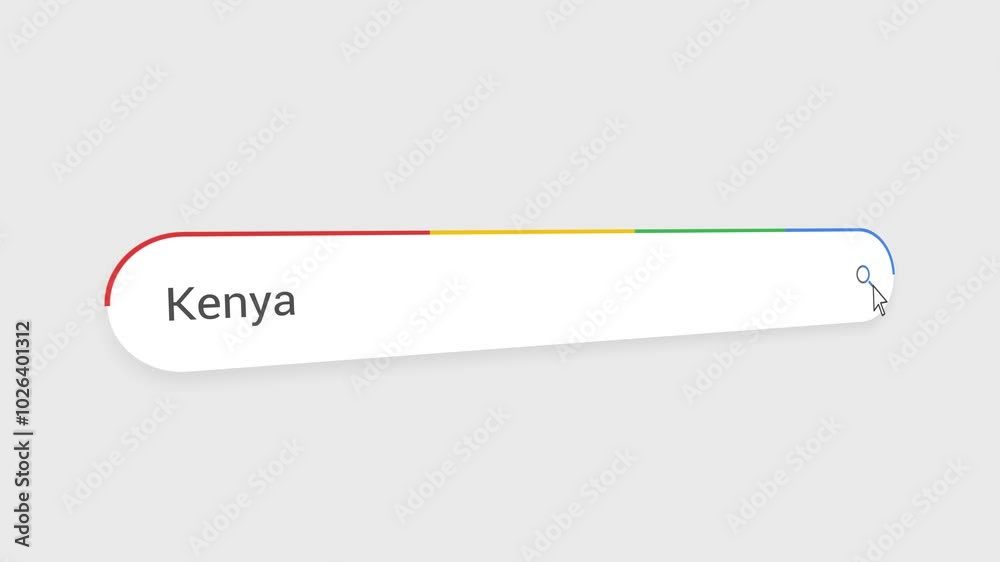 Typing Kenya in Search Bar Animation | Close-Up Search Engine Interface | Web Search for Kenya | Internet Browsing, Technology, and Digital Marketing Animation Video Typing Kenya in Search Bar Animation | Close-Up Search Engine Interface | Web Search for Kenya | Internet Browsing, Technology, and Digital Marketing Animation Video