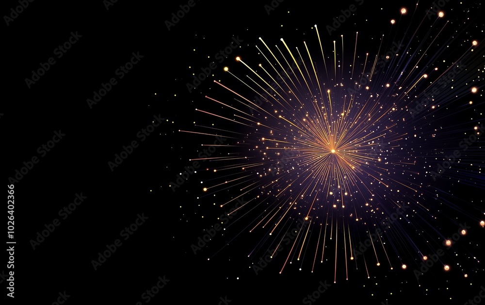 Obraz premium Radiant Fireworks Display Illuminating the Night Sky with Brilliant Colors and Sparkling Lights