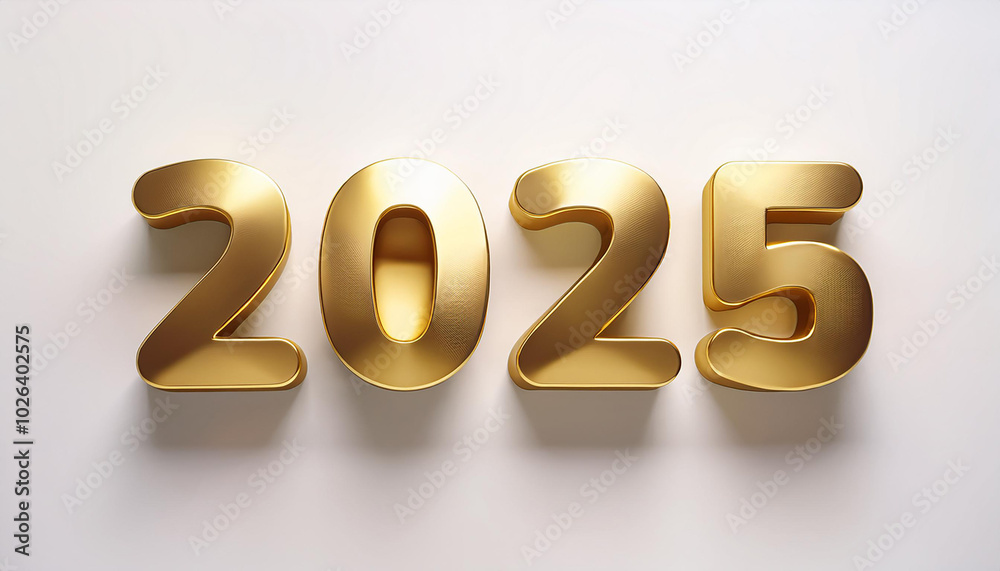 New Year 2025 gold 3D bussines concept New Year 2025 gold 3D bussines concept