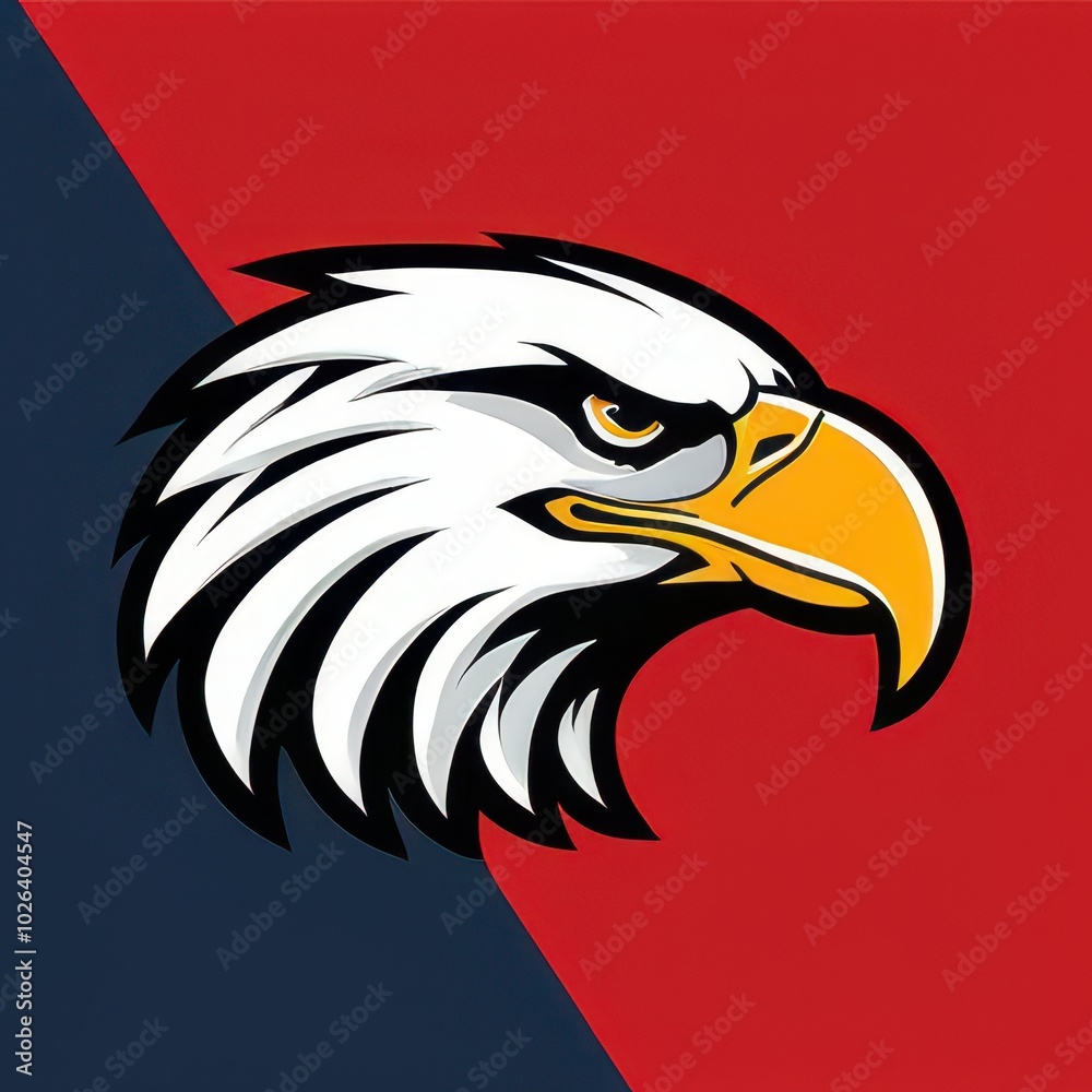 Obraz premium Dynamic high school mascot eagle graphic, ideal for use in school branding, merchandise, or team identity visuals