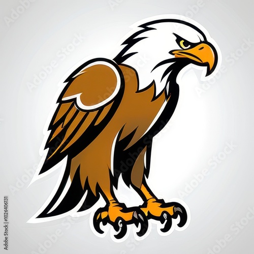 Dynamic high school mascot eagle graphic, ideal for use in school branding, merchandise, or team identity visuals