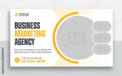 Business youtube thumbnail and web banner template design