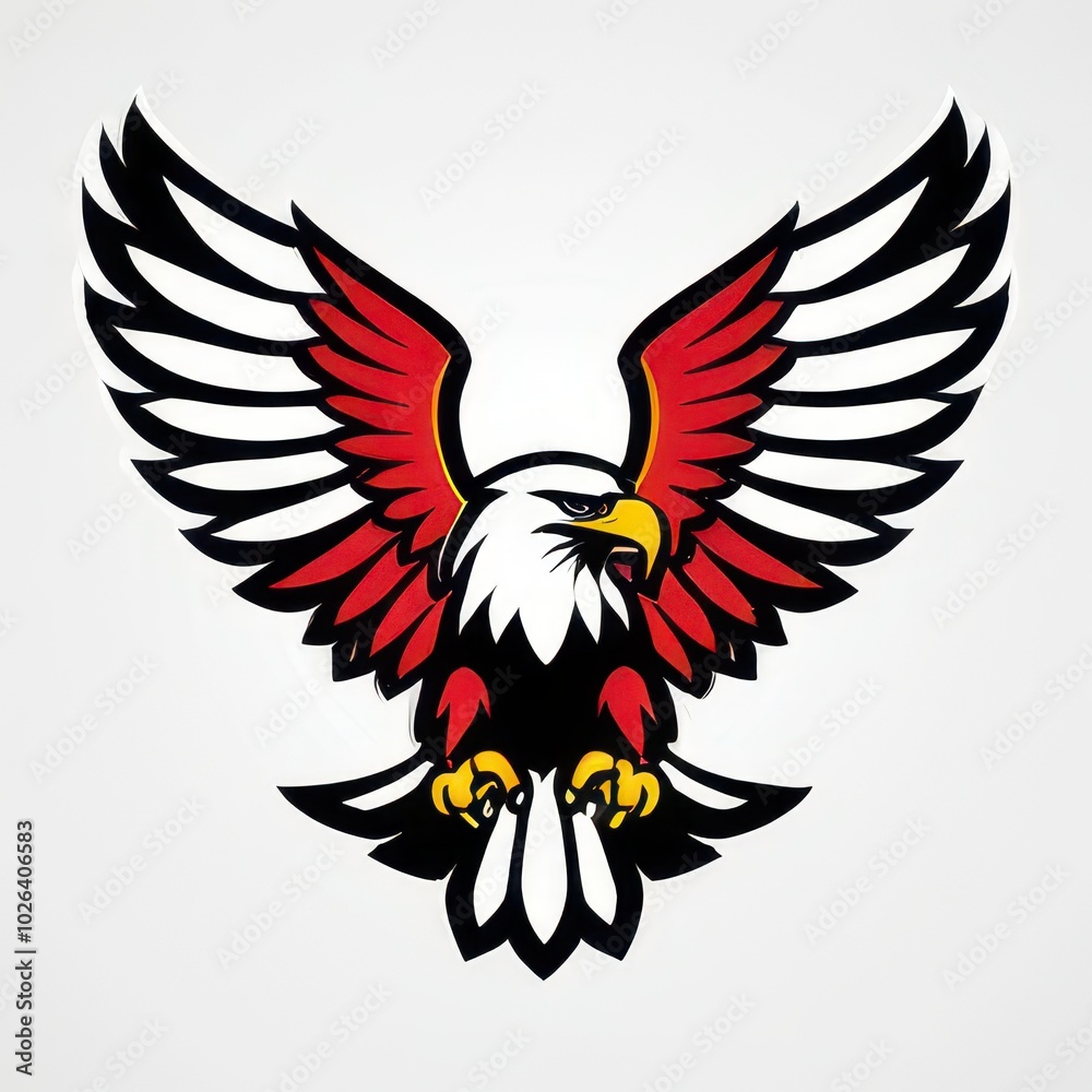 Obraz premium Dynamic high school mascot eagle graphic, ideal for use in school branding, merchandise, or team identity visuals