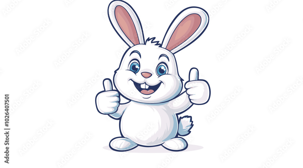 Obraz premium vector rabbit showing hand sign .Generative AI