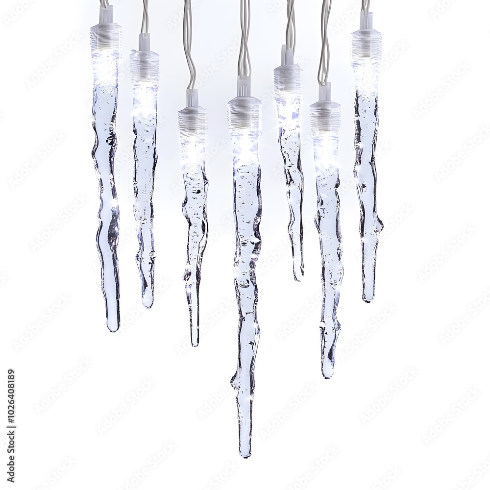 Glowing icicle string lights: winter wonderland illumination for festive decor Glowing icicle string lights: winter wonderland illumination for festive decor