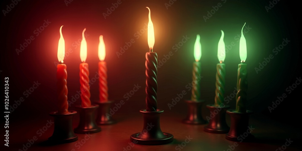 Kwanzaa festival candles symbolizing unity and celebration Kwanzaa festival candles symbolizing unity and celebration