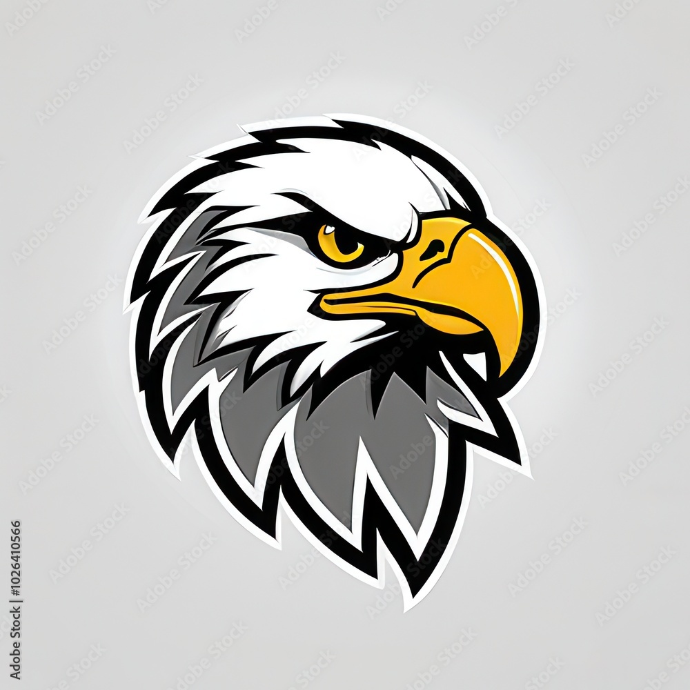 Obraz premium Bold illustration of a high school mascot eagle in an aggressive pose, perfect for sports teams, school logos, and digital branding projects