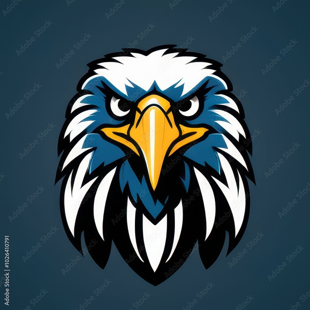 Obraz premium Bold illustration of a high school mascot eagle in an aggressive pose, perfect for sports teams, school logos, and digital branding projects