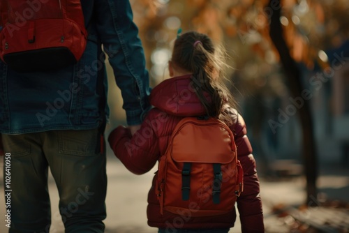 A little girl holds hands with her father in a heartwarming moment, perfect for family and love-themed images