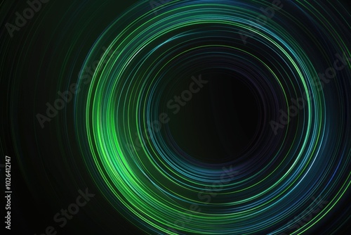 A close-up view of a unique circular design featuring a green and black pattern