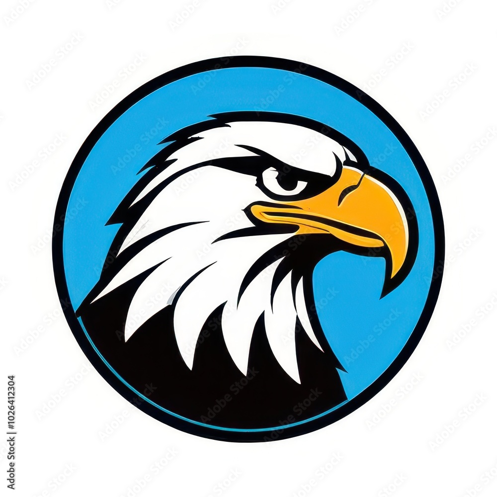 Obraz premium Bold illustration of a high school mascot eagle in an aggressive pose, perfect for sports teams, school logos, and digital branding projects