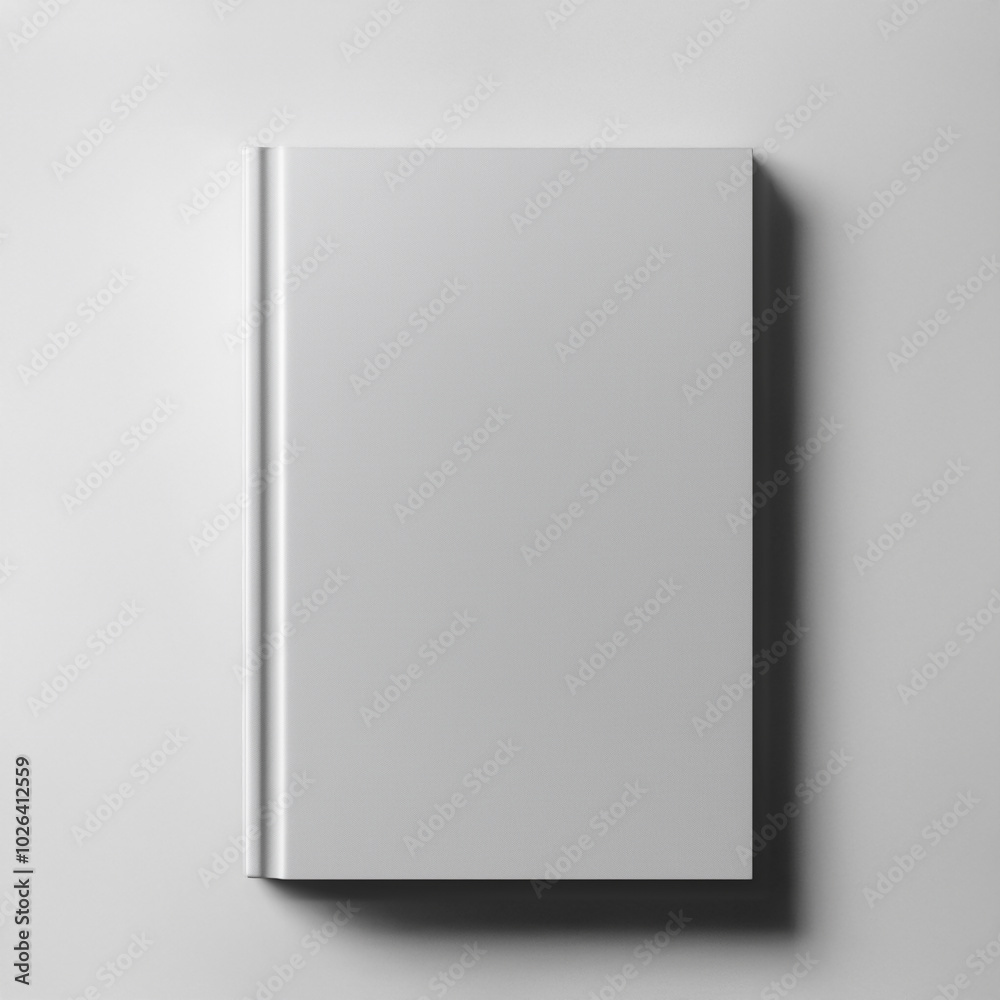 Mockup, white empty closed mock-up hardcover book, isolated on a white backdrop, focusing on its spine and cover Mockup, white empty closed mock-up hardcover book, isolated on a white backdrop, focusing on its spine and cover