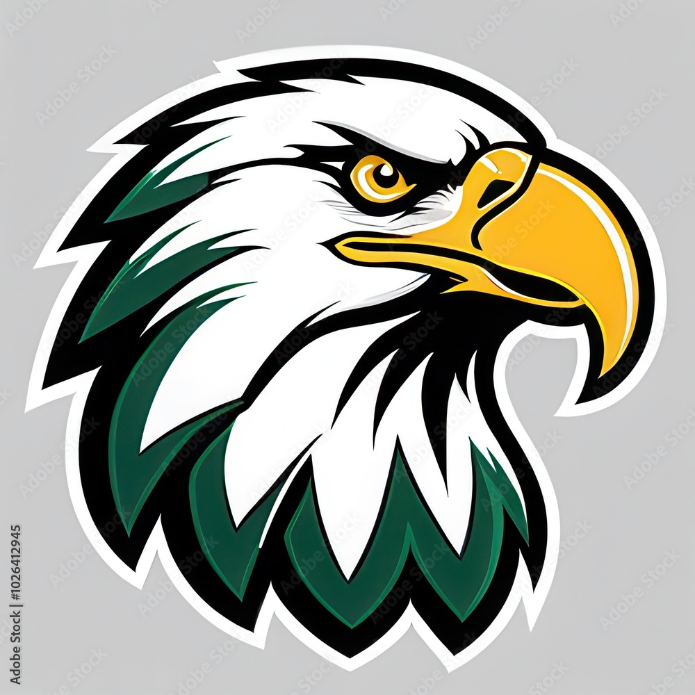 Bold illustration of a high school mascot eagle in an aggressive pose, perfect for sports teams, school logos, and digital branding projects Bold illustration of a high school mascot eagle in an aggressive pose, perfect for sports teams, school logos, and digital branding projects