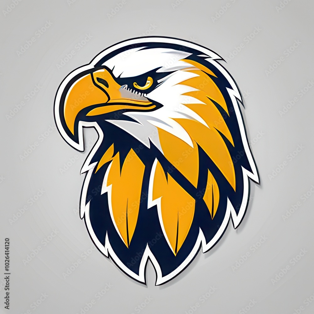 Obraz premium Bold illustration of a high school mascot eagle in an aggressive pose, perfect for sports teams, school logos, and digital branding projects