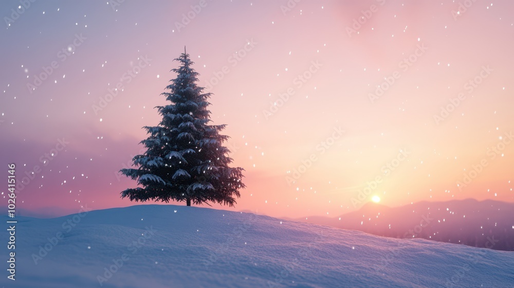 The Serene Snowy Christmas Tree