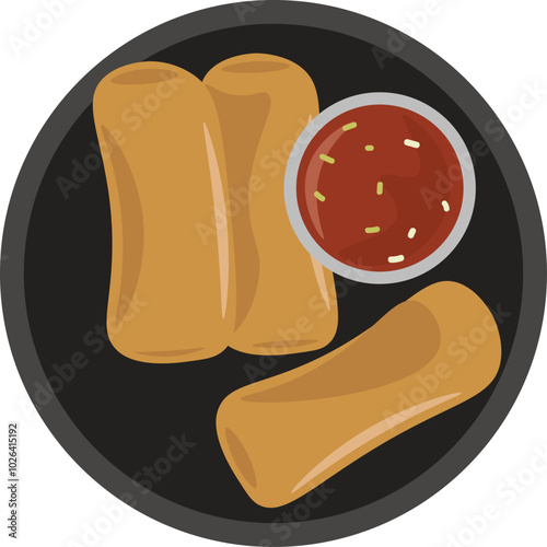 Traditonal Food Illustration Poh Poa Tod