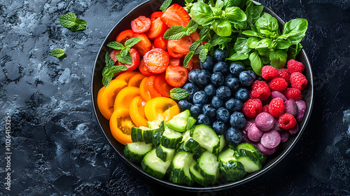 A Beautifully Arranged Plate Featuring an Exquisite Variety of Food Placed Face to Face for Sharing