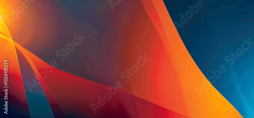 Gradient background with focus on upper left corner where  abstract shape that resembles light rays photo