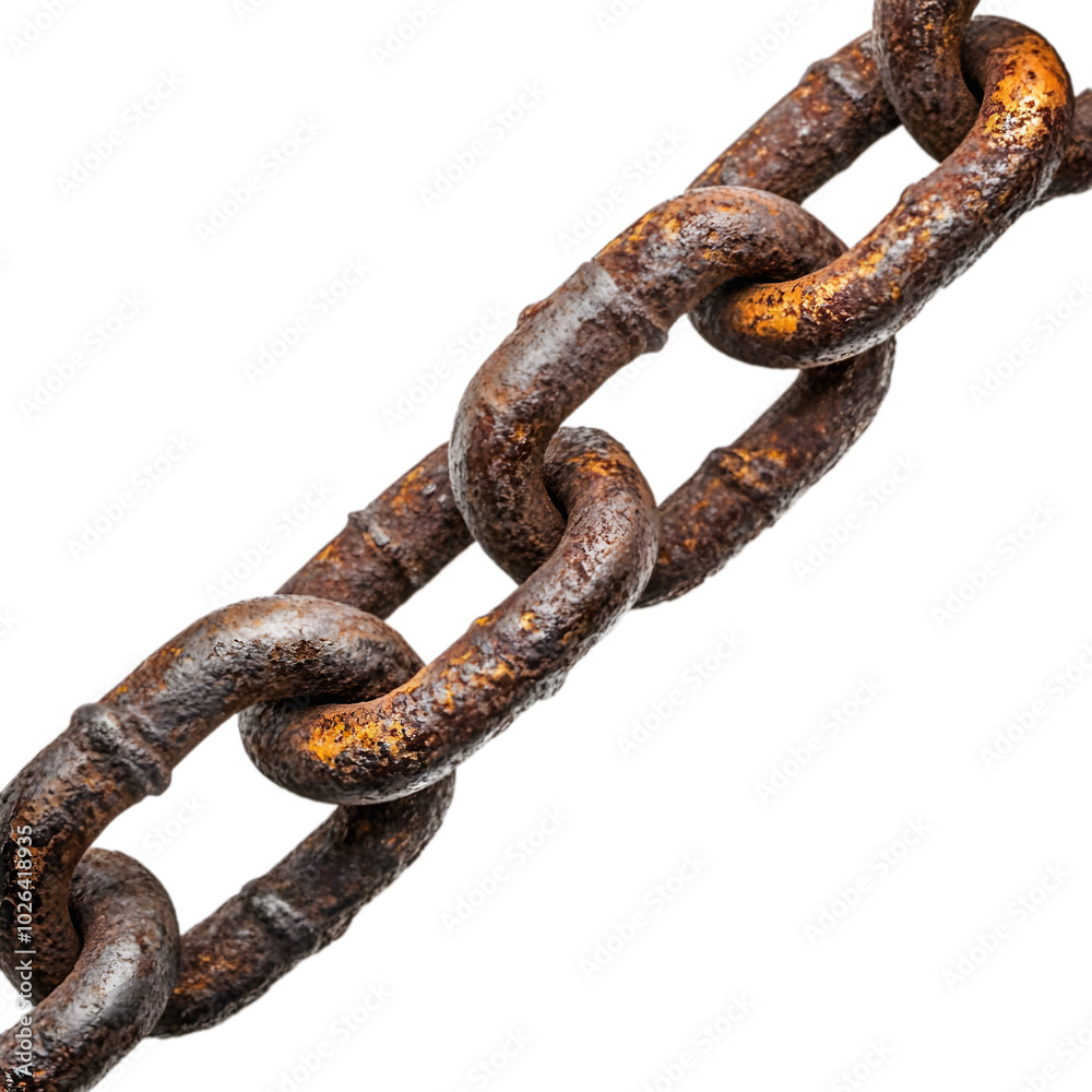 rusty iron chain with shackles closeup isolated on a background rusty iron chain with shackles closeup isolated on a background
