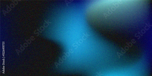 Abstract blue dark grainy gradient background. Grainy gradient, noise texture poster header banner cover design