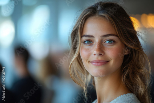 Portrait of a Beautiful Woman with Blonde Hair and Freckles Free Download Portrait of a Beautiful Woman with Blonde Hair and Freckles - GFXLoad