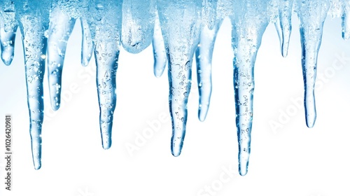 Isolated Decorated Icicles on White Background