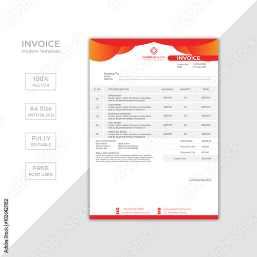 Modern corporate business invoice template design