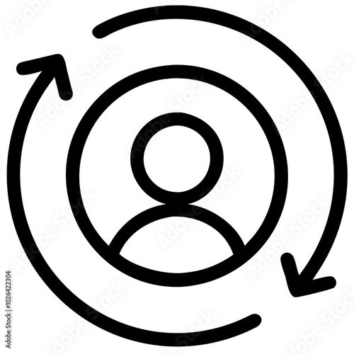 Retargeting icon with user for business and marketing strategies