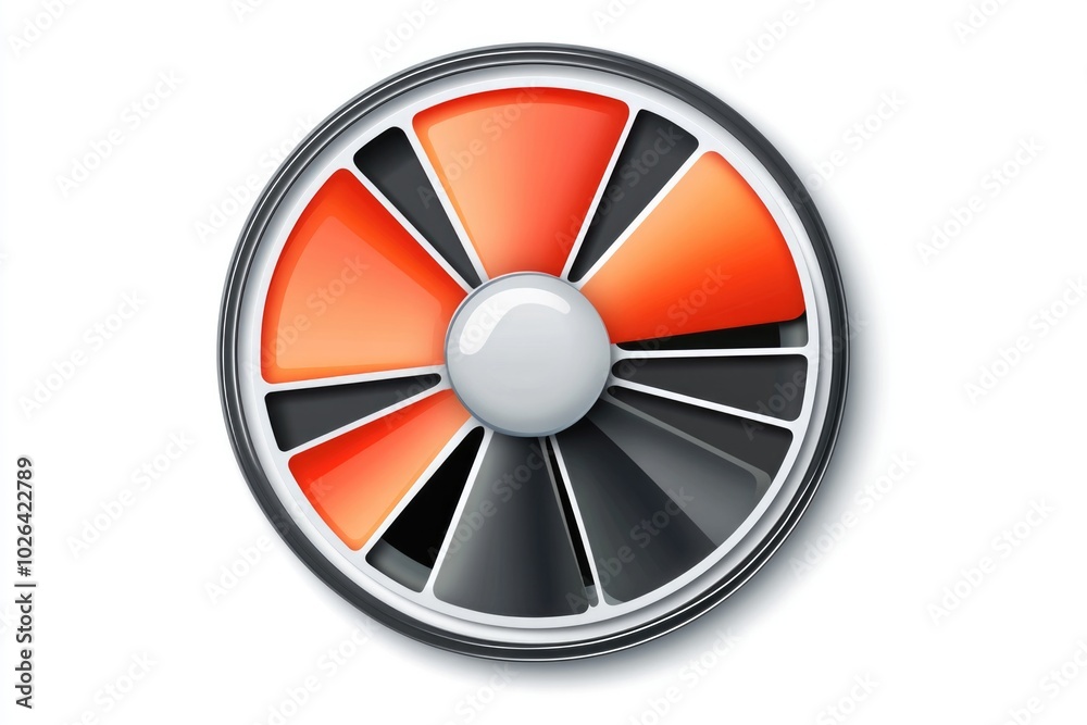 A spinning wheel with fortune and prizes on a clean white background, suitable for games, marketing, or entertainment A spinning wheel with fortune and prizes on a clean white background, suitable for games, marketing, or entertainment