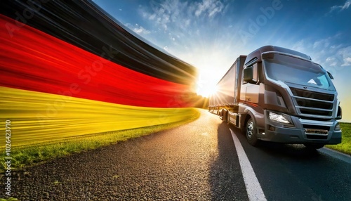 Truck with German flag symbolizes nationwide shipping