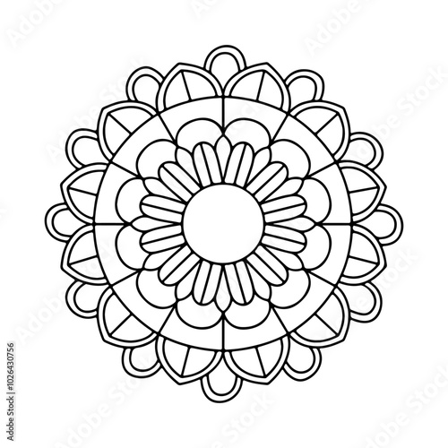 Floral pattern in a circle Mandala art.
