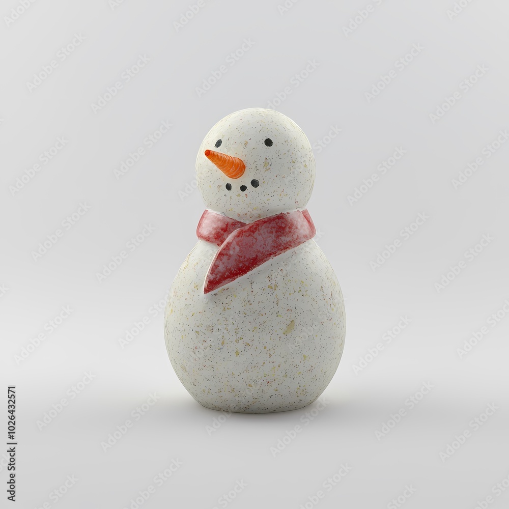 Whimsical Snowman with Carrot Nose and Red Scarf Whimsical Snowman with Carrot Nose and Red Scarf