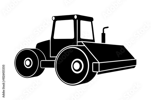 Road construction Road Roller silhouette | vector silhouette illustration on white background