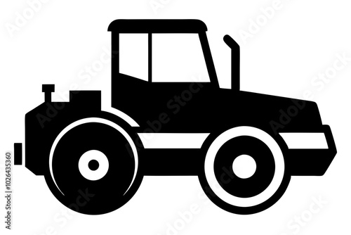 Road construction Road Roller silhouette | vector silhouette illustration on white background