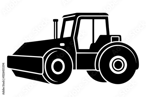 Road construction Road Roller silhouette | vector silhouette illustration on white background