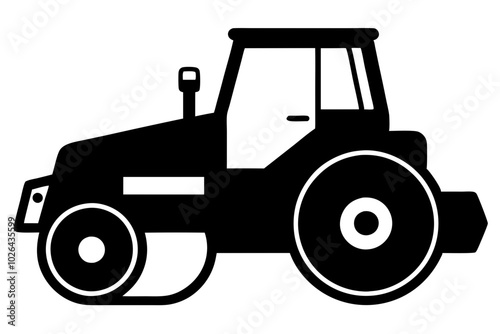 Road construction Road Roller silhouette | vector silhouette illustration on white background