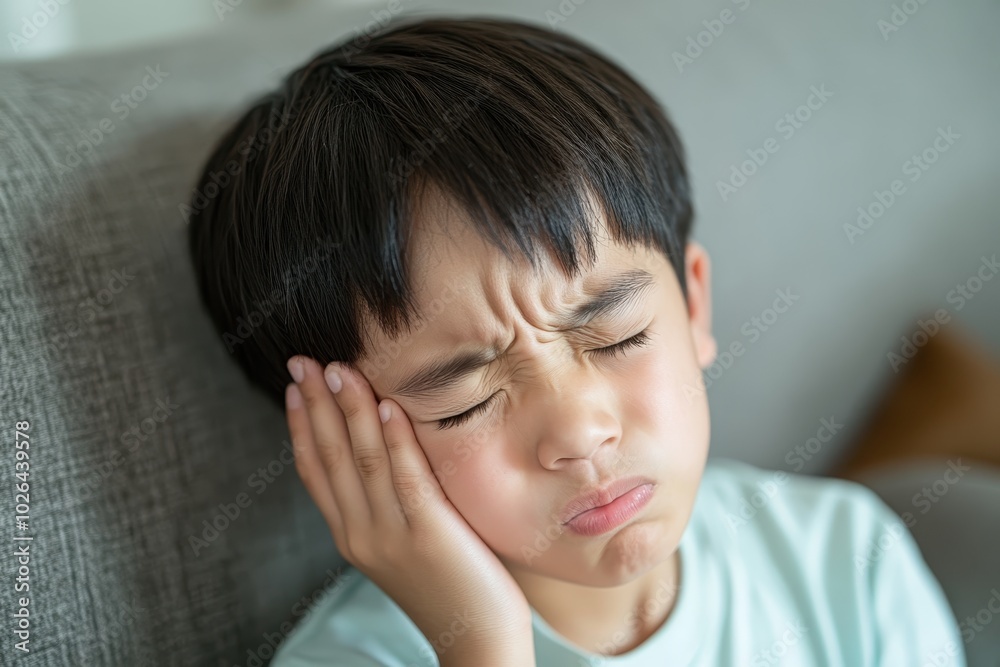 Child Crying Due to Earache and Distress at Home Child Crying Due to Earache and Distress at Home