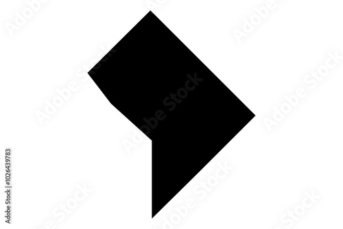 District of Columbia map SVG, black fill, transparent background. Clean, scalable DC vector outline for projects related to Washington D.C.