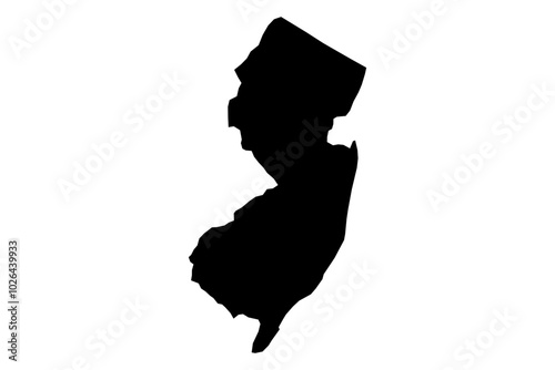 New Jersey State Silhouette - Black SVG Map of New Jersey Shape for Graphic Design and Art Projects