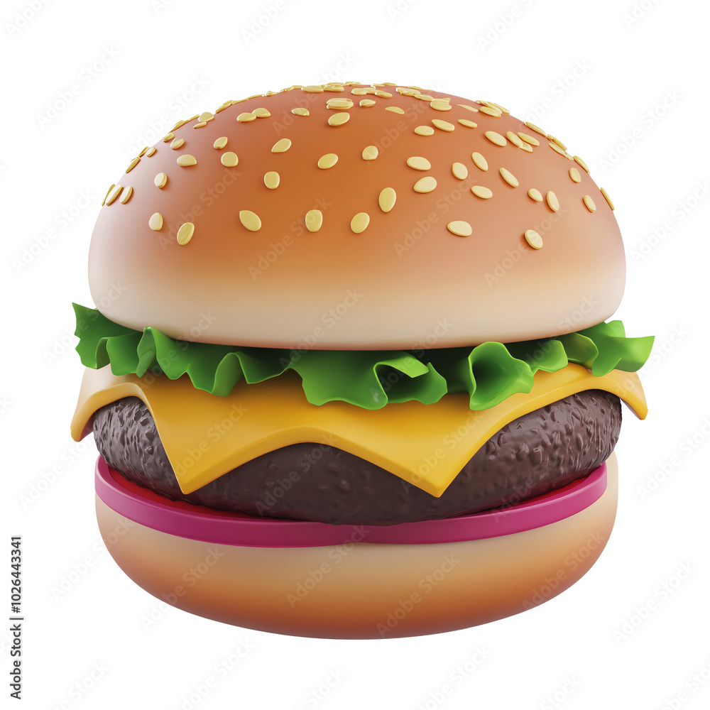 3D Cartoon Style Juicy Burger with Toppings, 3D Cartoon Style Delicious Burger with Lettuce and Cheese, 3D Cartoon Styled Burger with Juicy Patties. 3D Cartoon Style Juicy Burger with Toppings, 3D Cartoon Style Delicious Burger with Lettuce and Cheese, 3D Cartoon Styled Burger with Juicy Patties.