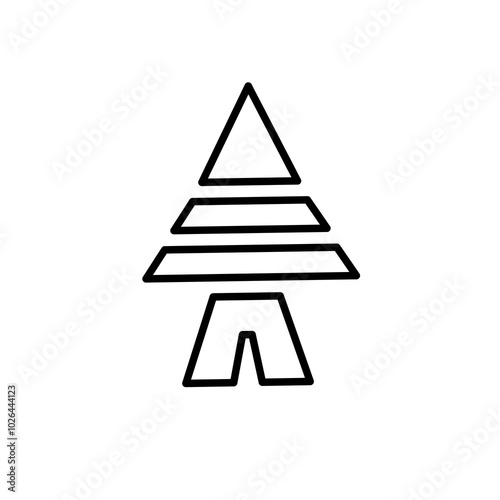 black and white cristmas tree ilustration