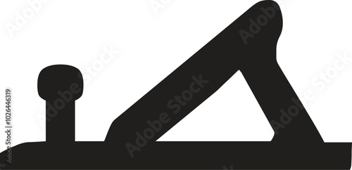 The wood worker tool. Black white vector logo illustration.