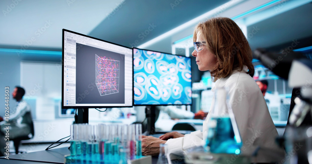 Research Lab Scientist Using Computer Research Lab Scientist Using Computer
