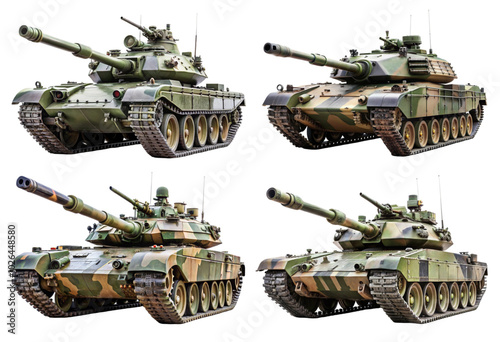 Set of military battle tank png