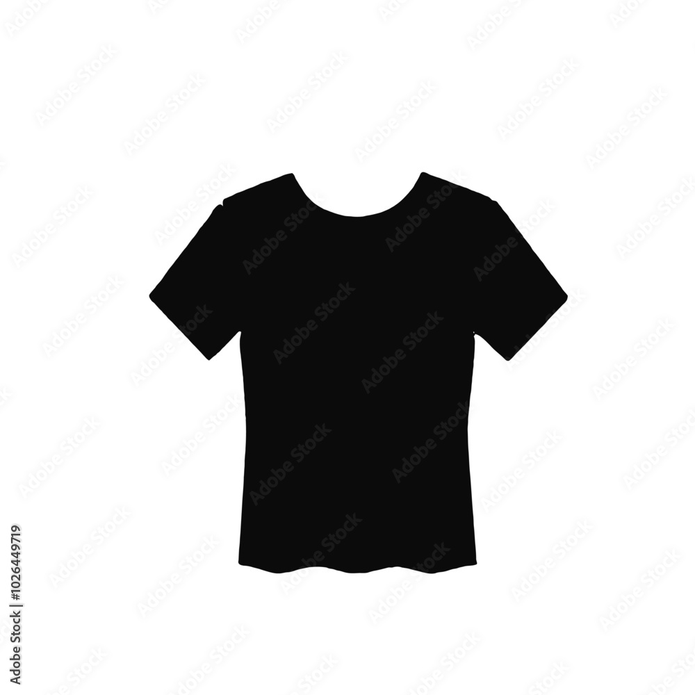 A black t-shirt vector silhouette