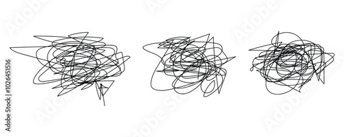 Grungy scribble. Abstract scribble line, scrawls, irregular lines. Vector illustration